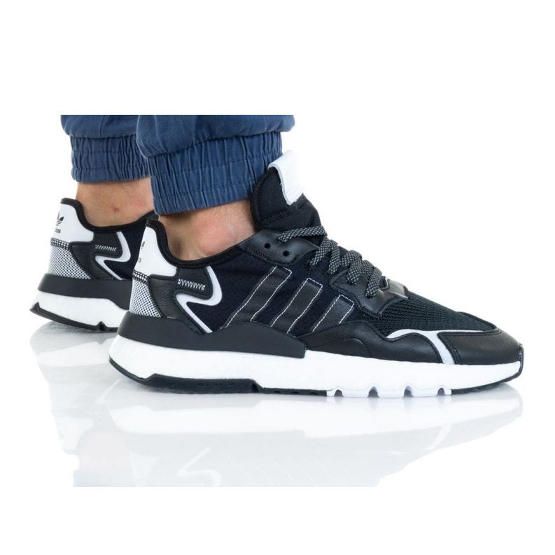Zapatillas Adidas Nite Jogger M FW2055 Blanco Negro Zapatos de moda