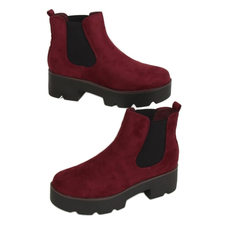 Botines Chelsea de suela alta 8B987 Wine rojo Botines Chelsea de suela alta 8B987 Wine rojo