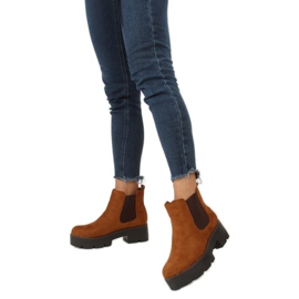 Botines Chelsea de suela alta camel 8B987 Camel marrón