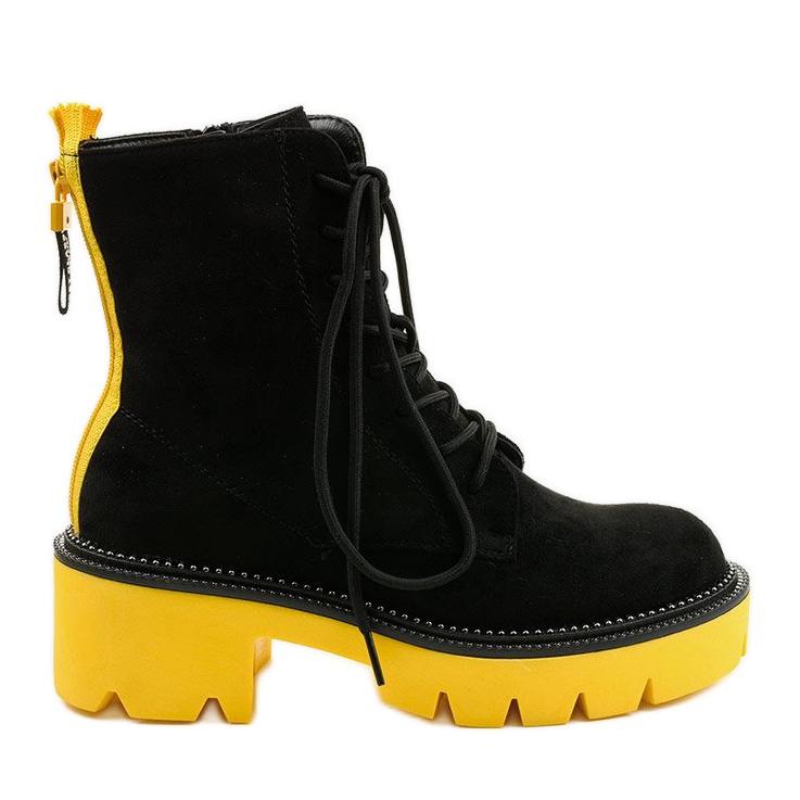 Botines con cordones Centrifugal de ante negro amarillo