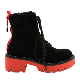 Botines con cordones Centrifugal de ante negro naranja