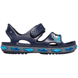 Sandalias Crocs para niños Crocs Fl Shark Band Sandal B azul marino 206365410 marina