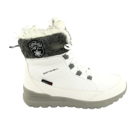 Botas de nieve softshell con membrana American Club SN26 / 20 blanca blanco gris