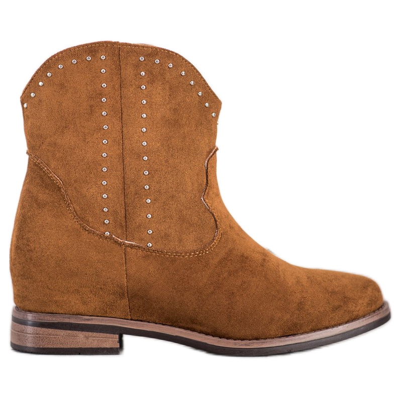 Ideal Shoes Botas vaqueras marrones de moda marrón