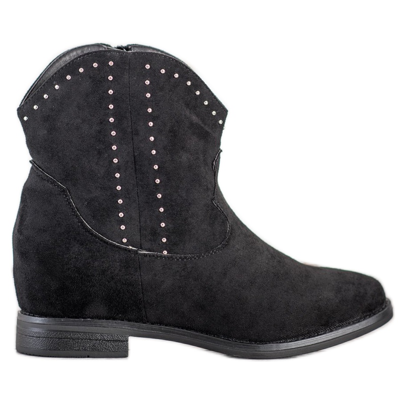 Ideal Shoes Vaqueras negras de moda negro