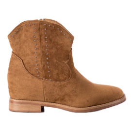 Ideal Shoes Vaqueras camello de moda marrón