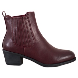 Ideal Shoes Botas clásicas sin cordones rojo
