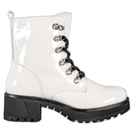 SHELOVET Botas lacadas blancas blanco