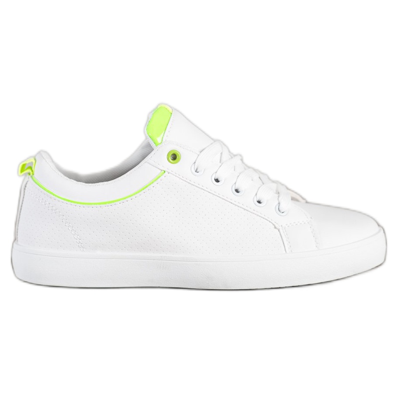 SHELOVET Zapatillas elegantes con cuero ecológico blanco