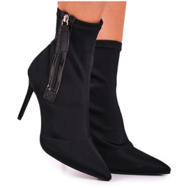FG2 Botas De Mujer Con Tacón Alto Licra Negro Relase Me
