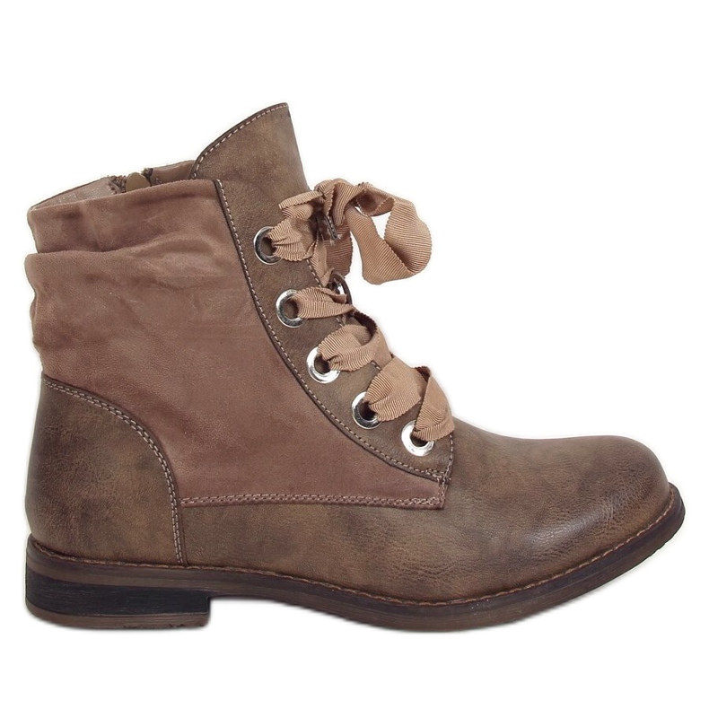 Botas con cordones, beige 3103 Caqui