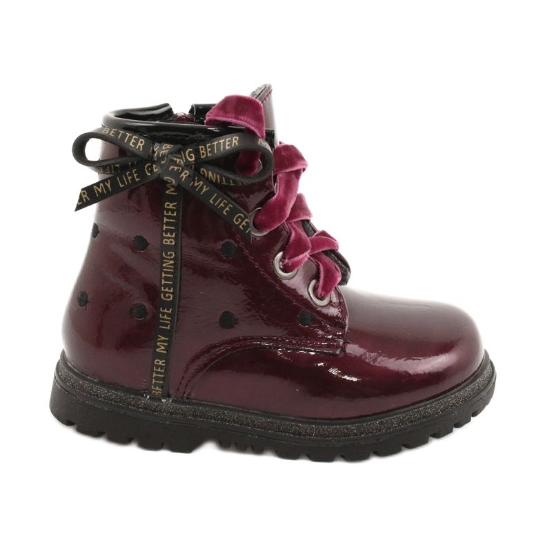 Miss Botas niña charol con lazo 20DZ60-3246 burdeos rojo