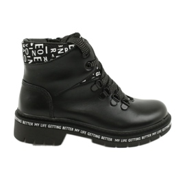 Imprimir Botas negras de moda Evento 20DZ60-3232 blanco negro