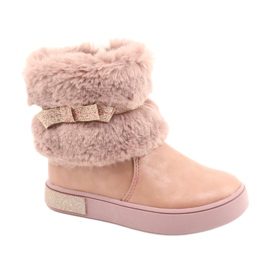 American Club Botas americanas GC26 / 20 con cremallera y pelo rosa dorado