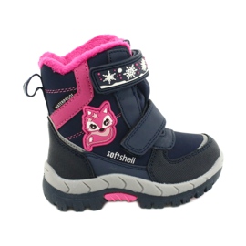 Botas softshell American Club con membrana azul marino HL47 / 20 rosado