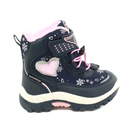 Botas softshell American Club con membrana azul marino HL48 / 20 rosado plata