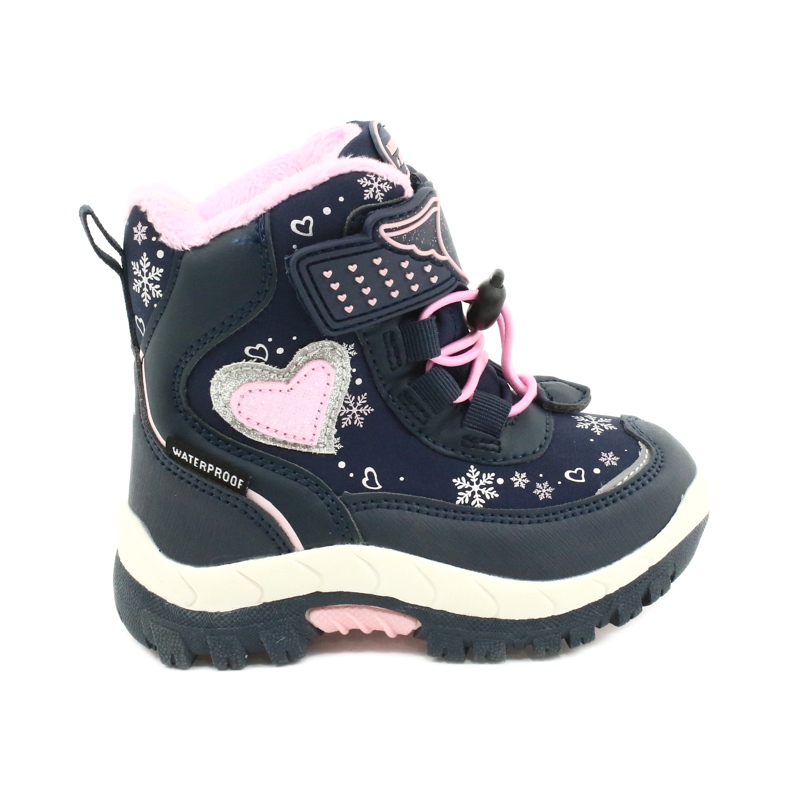 Botas softshell American Club con membrana azul marino HL48 / 20 rosado plata