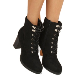 Botas negras de madera de tacón alto BH2568-KB Black negro
