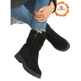Botas con cuña oculta negro KL-711 Negro