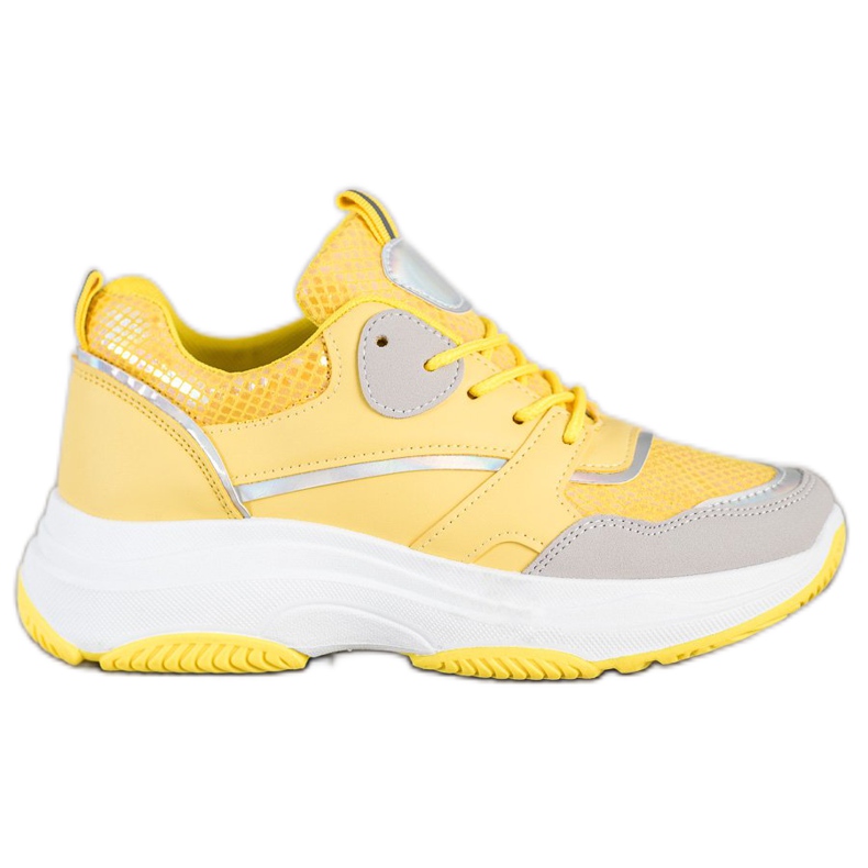 Ideal Shoes Zapatillas de plataforma casual amarillo