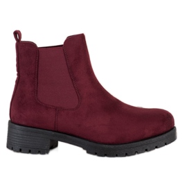 SHELOVET Botines Chelsea burdeos rojo
