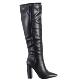 Seastar Botas de cuero ecológico negro