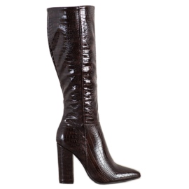 Seastar Botas con estampado de serpiente negro