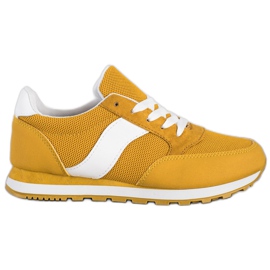 Ideal Shoes Calzado deportivo con cordones amarillo