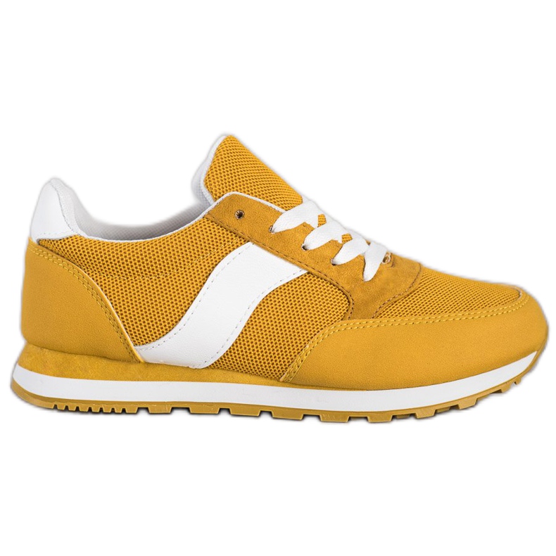 Ideal Shoes Calzado deportivo con cordones amarillo Ideal Shoes Calzado deportivo con cordones amarillo