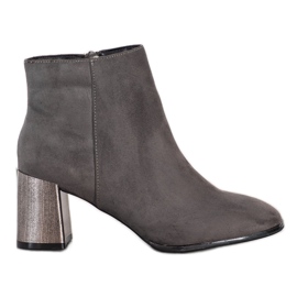 Goodin Botines con tacón decorativo gris