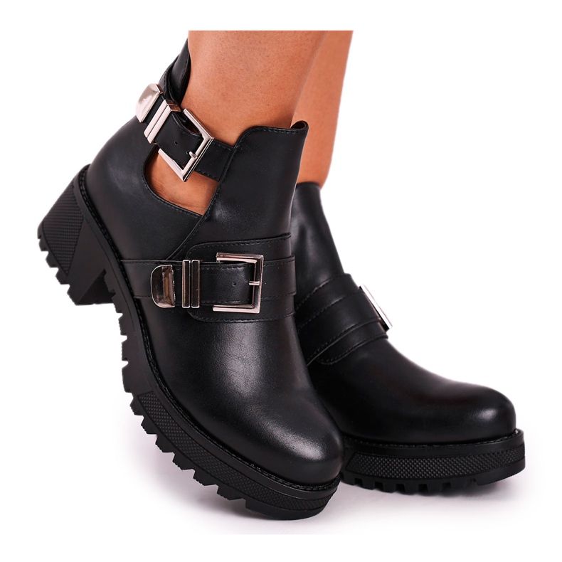 FE1 Botas Mujer Negras Hebillas Frago negro