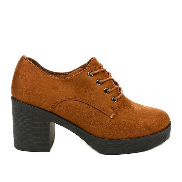 Botas camel con cordones en el bloque Thelvyn marrón