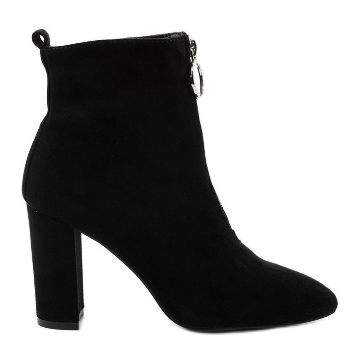 Botas negras en el poste de ginrolyss de gamuza ecológica negro