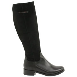 Arka Botas negras de cuero para mujeres 7217 negro