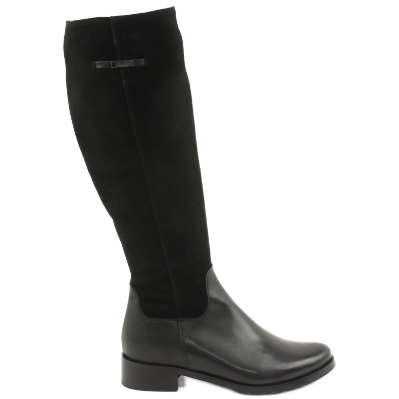 Arka Botas negras de cuero para mujeres 7217 negro