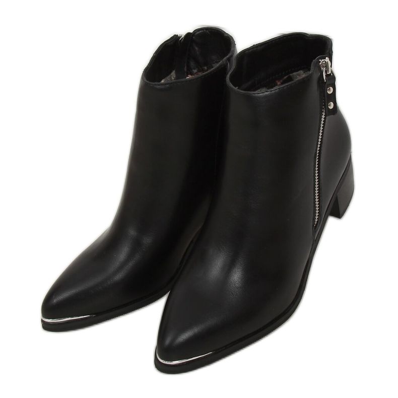 Botas puntera negra almendra 88168 Negro