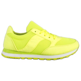Ideal Shoes Zapatos deportivos de neón amarillo