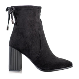 Goodin Botines de ante con lazo negro Goodin Botines de ante con lazo negro
