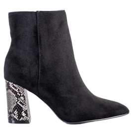 Goodin Botas de tacón alto con estampado de serpiente negro