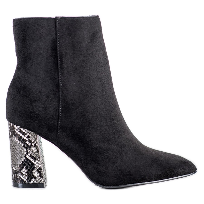 Goodin Botas de tacón alto con estampado de serpiente negro Goodin Botas de tacón alto con estampado de serpiente negro