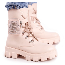 FS1 Botas De Mujer En La Plataforma Beige Cálido Seúl