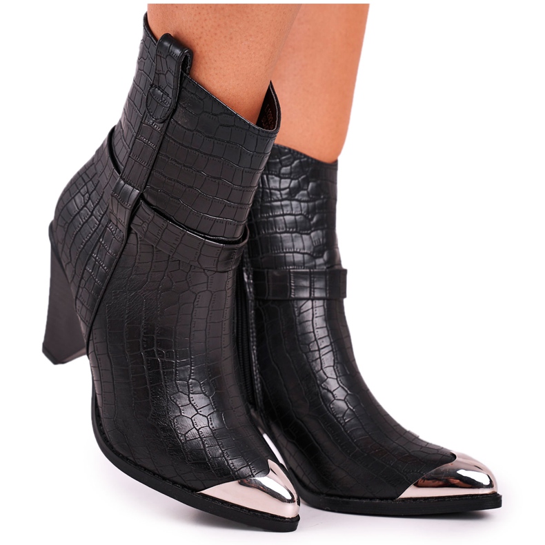 FG1 Botas De Mujer Con Puntera De Acero Con Estampado Negro Eternally FG1 Botas De Mujer Con Puntera De Acero Con Estampado Negro Eternally