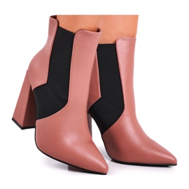FG1 Botas de mujer con tacón rosa buenas vibraciones