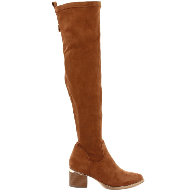 Botas largas lycra ante Evento 20KZ35-3330 Camel marrón amarillo