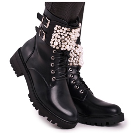 Marquiiz Botas de Mujer con Tacón Plano Militar Negro Bemmer