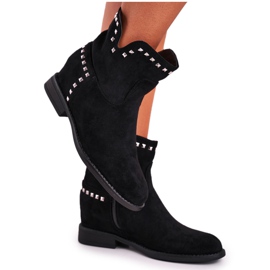 Marquiiz Botas de mujer con tacón plano Vibraciones otoñales negras negro