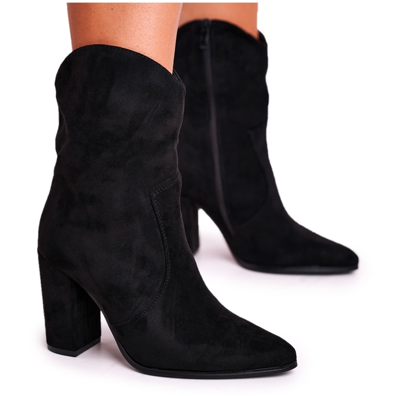 Ideal Botas De Mujer Con Tacón Alto Eco-Suede Negro Éxtasis Ideal Botas De Mujer Con Tacón Alto Eco-Suede Negro Éxtasis