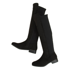 Botas de montar con empeine flexible, negras B0-281 Black II Quality negro
