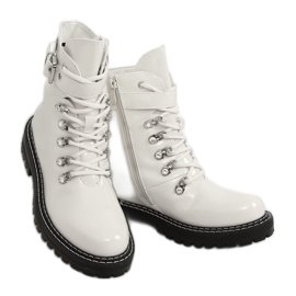 Botas de mujer lacadas en blanco 8120-PA Blanco