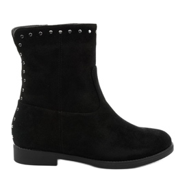 Botas negras con cuña oculta y litas azul verdadero negro